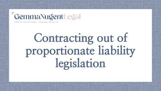 Title image: Contracting out of proportionate liability legislation